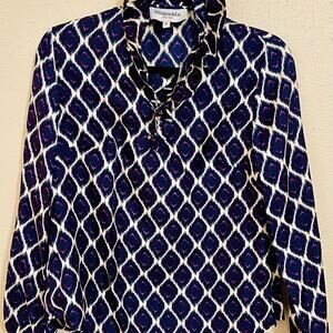 Elizabeth McKay NY‎ RETAIL $215 | 100% Silk Ruffled Blouse | Women’s | Size: 4